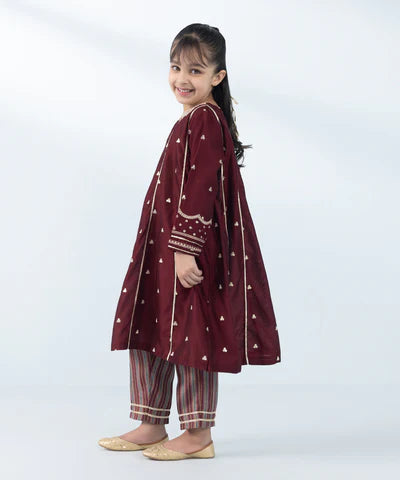 2 Piece - Embroidered Cotton Net Suit