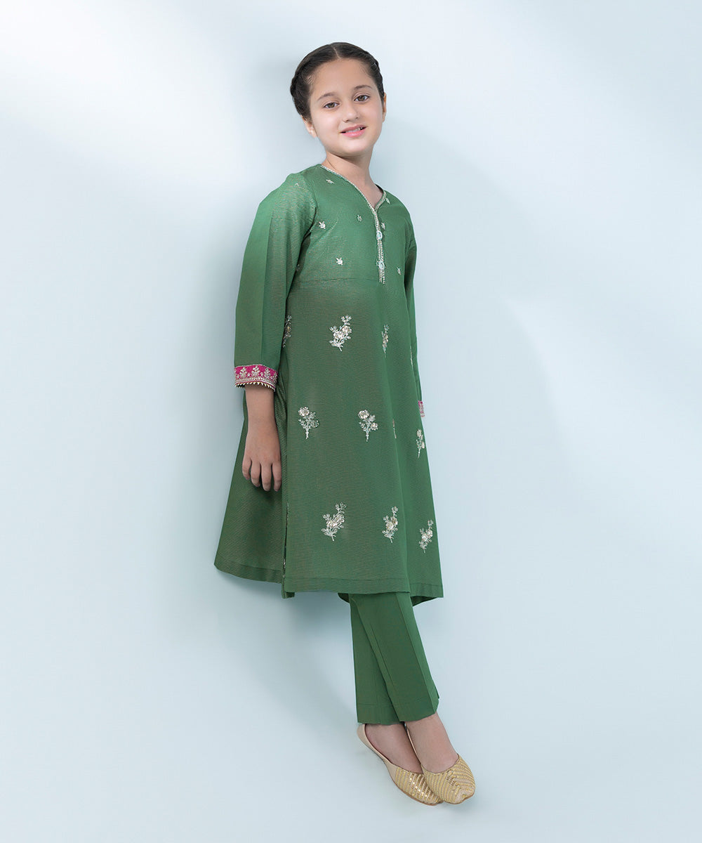 2 Piece - Embroidered Zari Lawn Suit