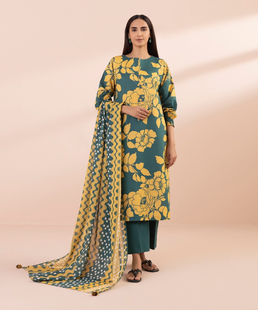 3 Piece - Printed Lawn Suit