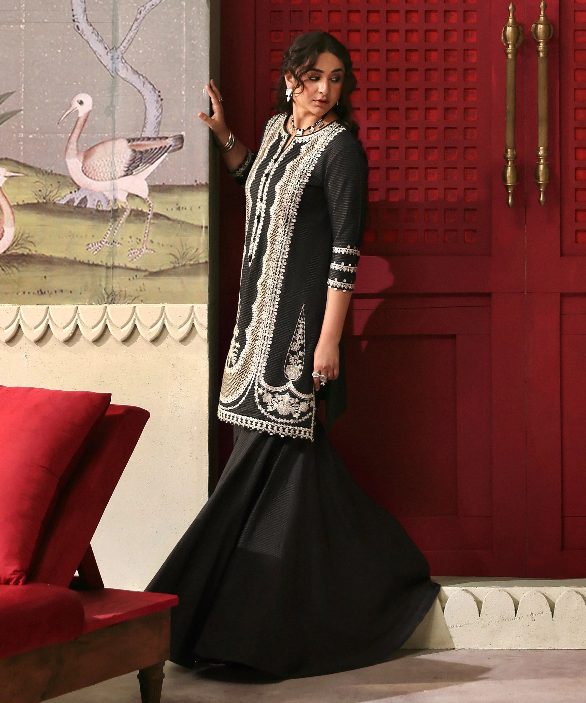 2 Piece - Embroidered Zari Khaddar Suit