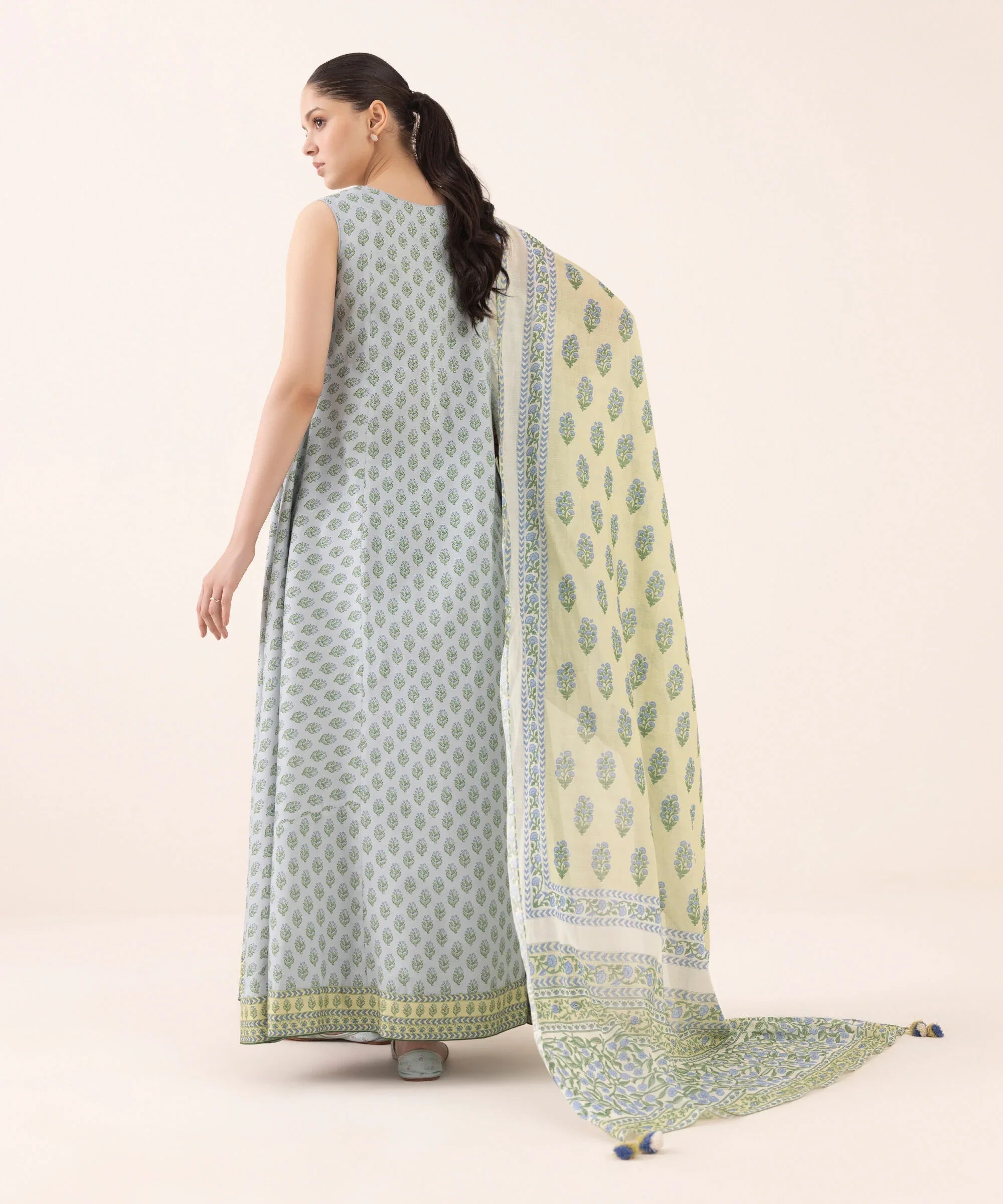 3 Piece - Printed Light Linen Suit
