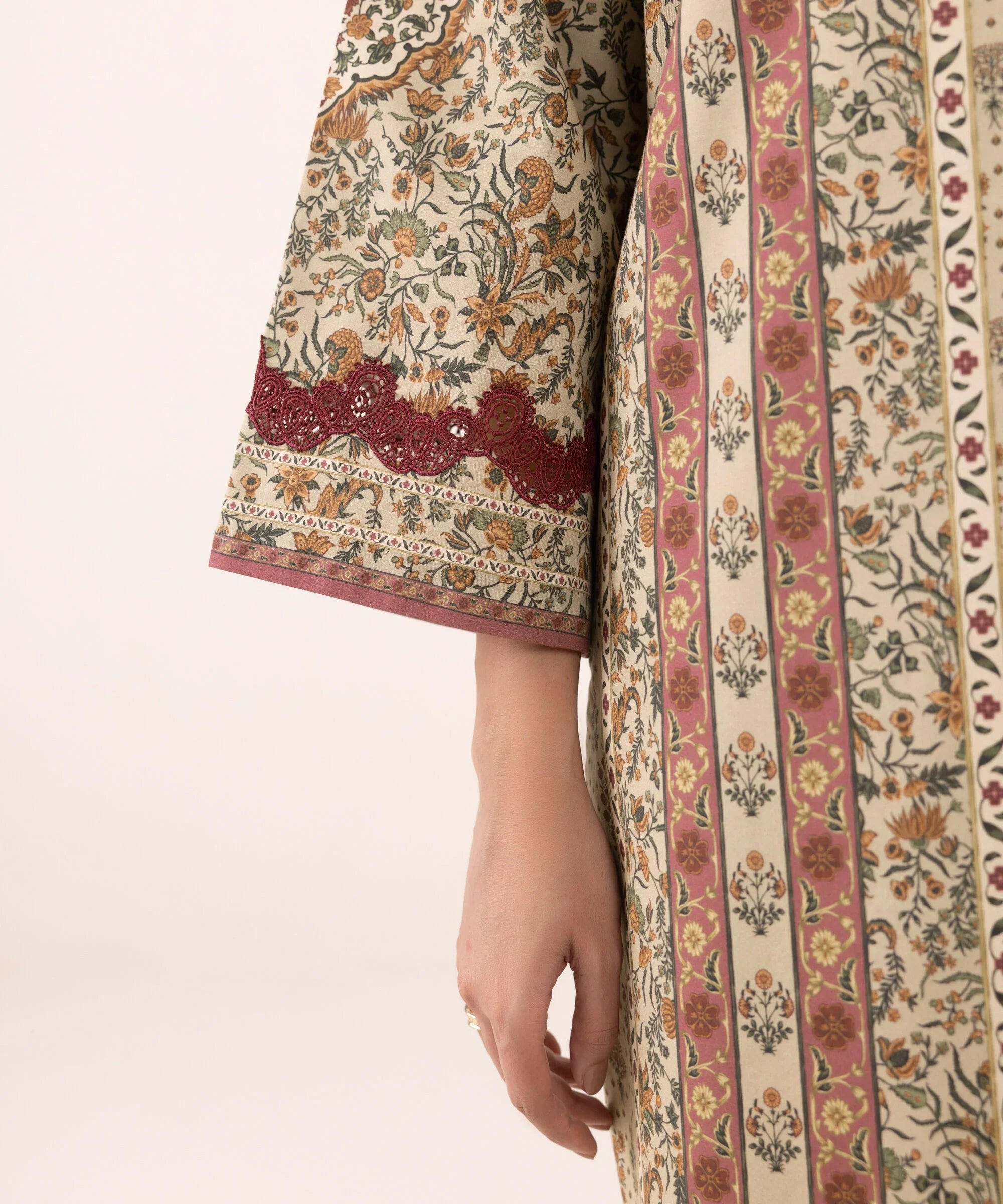 3 Piece - Printed Cotton Suit