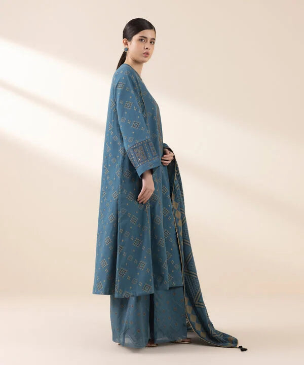 3 Piece - Embroidered Jacquard Suit