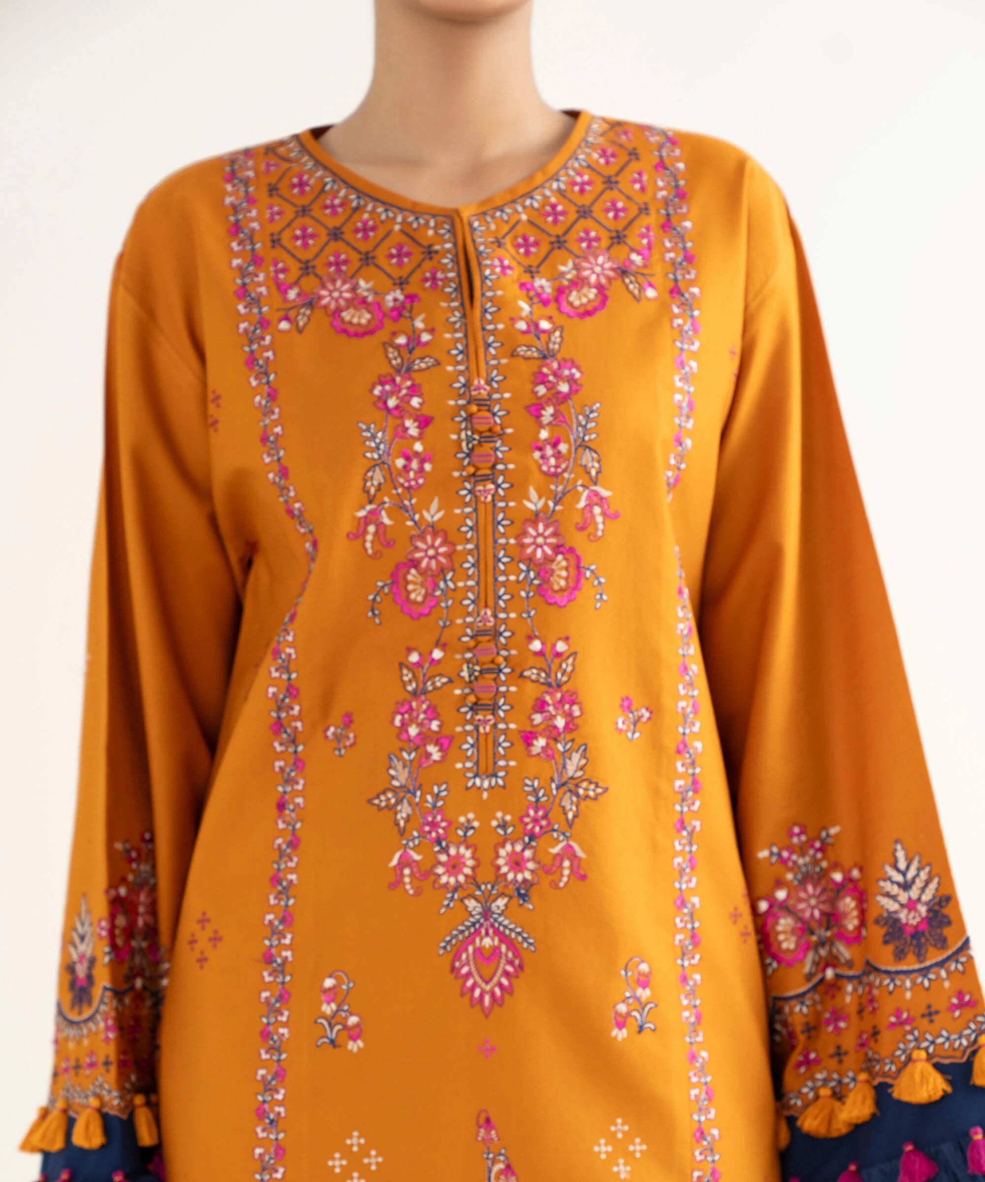 3 Piece - Embroidered Twill Suit