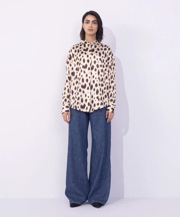 Animal Print Satin Shirt